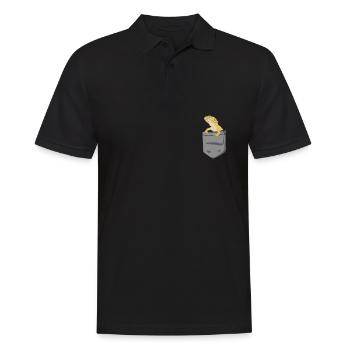Bearded Dragon In Pocket Reptile Lizard - Polo Homme - noir - Devant - Kai (181cm)