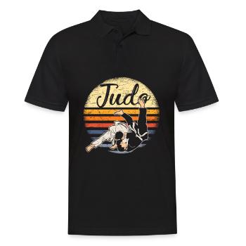 Retro Judo Vintage Judoka Judoist Kampfsport - Männer Poloshirt - Schwarz - Vorne - Kai (181cm)