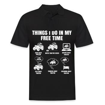 Things I Do In My Free Time Tractor Farmer Rancher - Männer Poloshirt - Schwarz - Vorne - Kai (181cm)