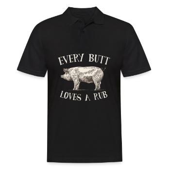 Every Butt Loves A Rub Pig Retro - Polo Homme - noir - Devant - Kai (181cm)