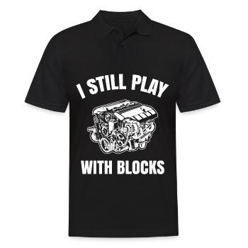 I Still Play With Blocks Racing Maintenance Man - Männer Poloshirt - Schwarz - Vorne - Kai (181cm)
