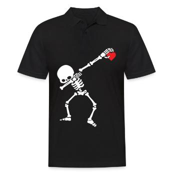 Dabbing Skeleton Heart Valentine Day Love Heart - Polo Homme - noir - Devant - Kai (181cm)