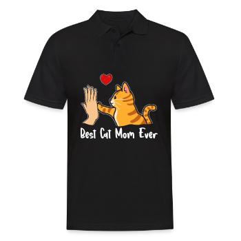 Best Cat Mom Ever - Men's Polo Shirt - black - Front - Kai (181cm)