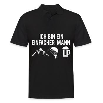 Ich Bin Ein Einfacher Mann Berge Paragleiter Bier - Männer Poloshirt - Schwarz - Vorne - Kai (181cm)