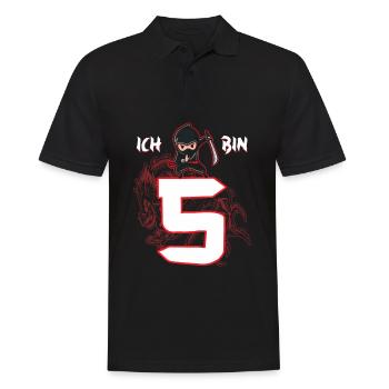 5. Geburtstag Ninja 5 Jahre Ninja Kostüm - Männer Poloshirt - Schwarz - Vorne - Kai (181cm)