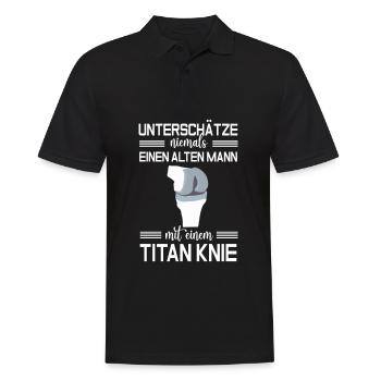 Unterschätze nie einen alten Mann mit Titan Knie - Männer Poloshirt - Schwarz - Vorne - Kai (181cm)