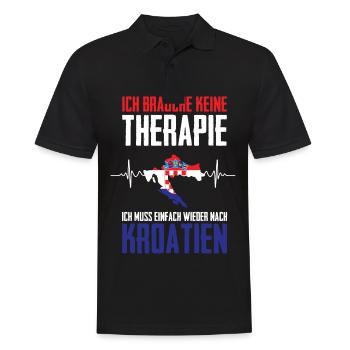Kroatien Keine Therapie Urlaub Kroatien Herzschlag - Männer Poloshirt - Schwarz - Vorne - Kai (181cm)