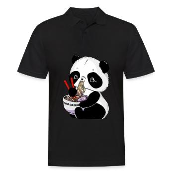 Panda Nouilles Ramen Japonaises Panda - Polo Homme - noir - Devant - Kai (181cm)