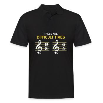 These Are Difficult Times Music Notes Music Note - Men's Polo Shirt - black - Front - Kai (181cm)