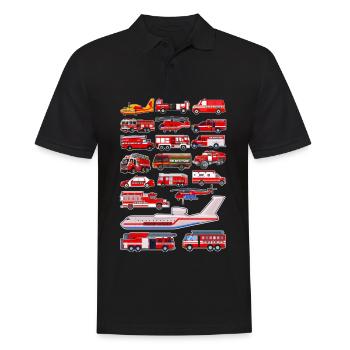 Camions de pompiers Pompiers Véhicules d’intervention - Polo Homme - noir - Devant - Kai (181cm)
