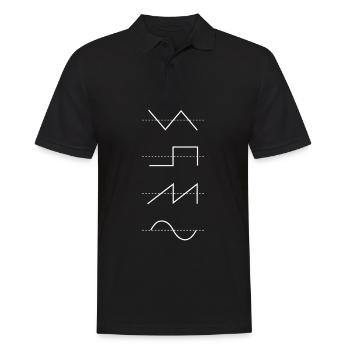 Synthesizer Techno Waveform Synth Nerd - Männer Poloshirt - Schwarz - Vorne - Kai (181cm)