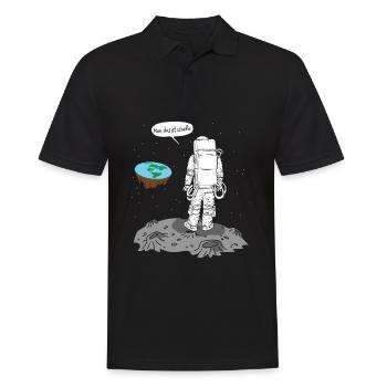 Astronaut Flache Erde Scheiße - Männer Poloshirt - Schwarz - Vorne - Kai (181cm)