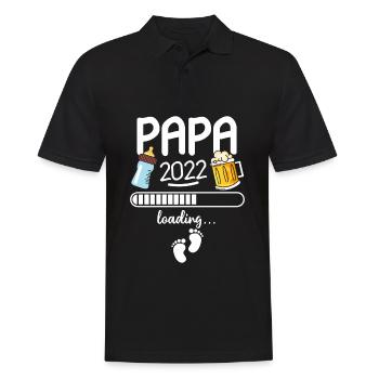 Papa 2022 Loading Werdender Vater Ankündigung - Männer Poloshirt - Schwarz - Vorne - Kai (181cm)