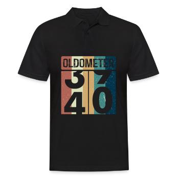 Oldometer 40ème anniversaire 40 ans Age Meter Rétro - Polo Homme - noir - Devant - Kai (181cm)