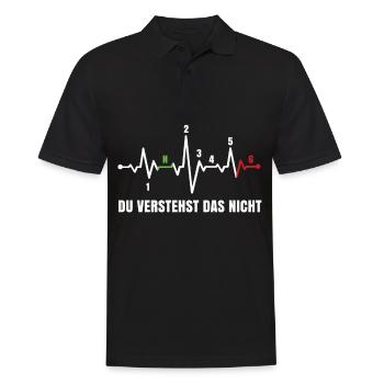 Motorrad Herzschlag Gang Du verstehst das nicht - Männer Poloshirt - Schwarz - Vorne - Kai (181cm)