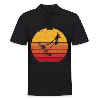 Dabbing Skeleton Skateboard - Dab Skater Retro - Männer Poloshirt - Schwarz - Vorne - Kai (181cm)