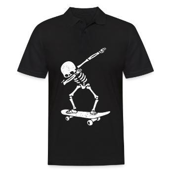 Dabbing Skeleton SKATEBOARD Dab Skate Halloween - Männer Poloshirt - Schwarz - Vorne - Kai (181cm)