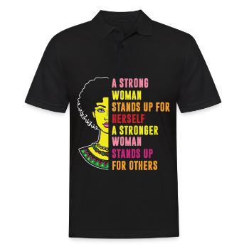 Starke Frauen Feministin Gleichberechtigung Sozial - Männer Poloshirt - Schwarz - Vorne - Kai (181cm)