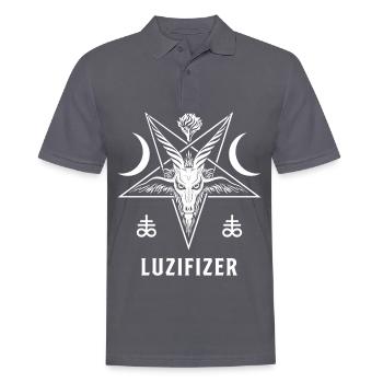 Lucifizer Satanism Powerful Satanic Symbol Lucifer - Men's Polo Shirt - charcoal grey - Front - Nico (186cm)