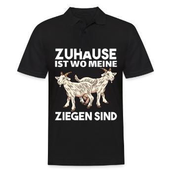 Zuhause ist wo meine Ziegen sind Landwirt Bauer - Männer Poloshirt - Schwarz - Vorne - Kai (181cm)