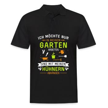 Im Garten arbeiten und mit Hühner abhängen - Männer Poloshirt - Schwarz - Vorne - Kai (181cm)