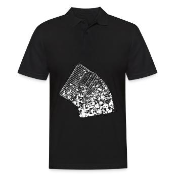 Accordéon Instrument Notes musicales accordéonistes - Polo Homme - noir - Devant - Kai (181cm)