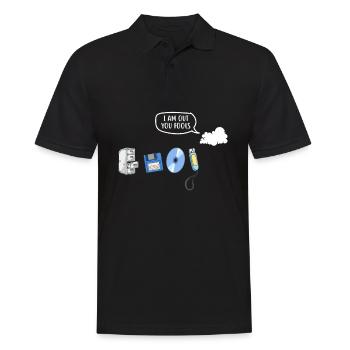 I Am Out You Fools Funny Data Storage Evolution - Männer Poloshirt - Schwarz - Vorne - Kai (181cm)