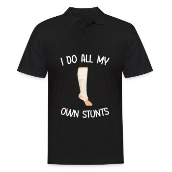 I Do All My Own Stunts Broken Injured Leg - Men's Polo Shirt - black - Front - Kai (181cm)