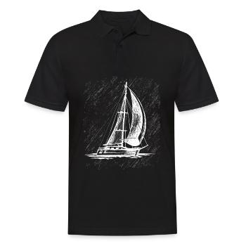 Rétro voilier vintage voiliers voiliers - Polo Homme - noir - Devant - Kai (181cm)