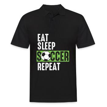 Eat Sleep Soccer Repeat - Men's Polo Shirt - black - Front - Kai (181cm)