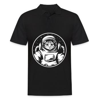 Astronaute Cat Space Espace Catronaut Espace Chat - Polo Homme - noir - Devant - Kai (181cm)