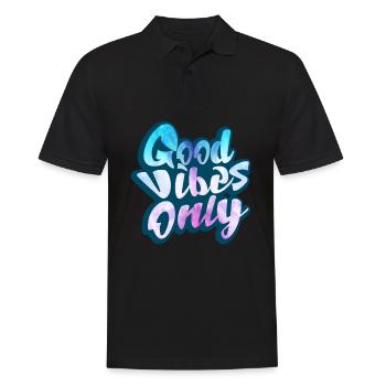 Good Vibe Only Positive Vibe Graffiti Life - Polo Homme - noir - Devant - Kai (181cm)