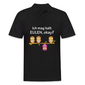 Ich Mag Halt Eulen Okay - Männer Poloshirt - Schwarz - Vorne - Kai (181cm)