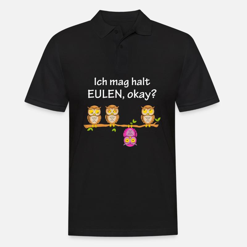 Ich Mag Halt Eulen Okay - Männer Poloshirt - Schwarz