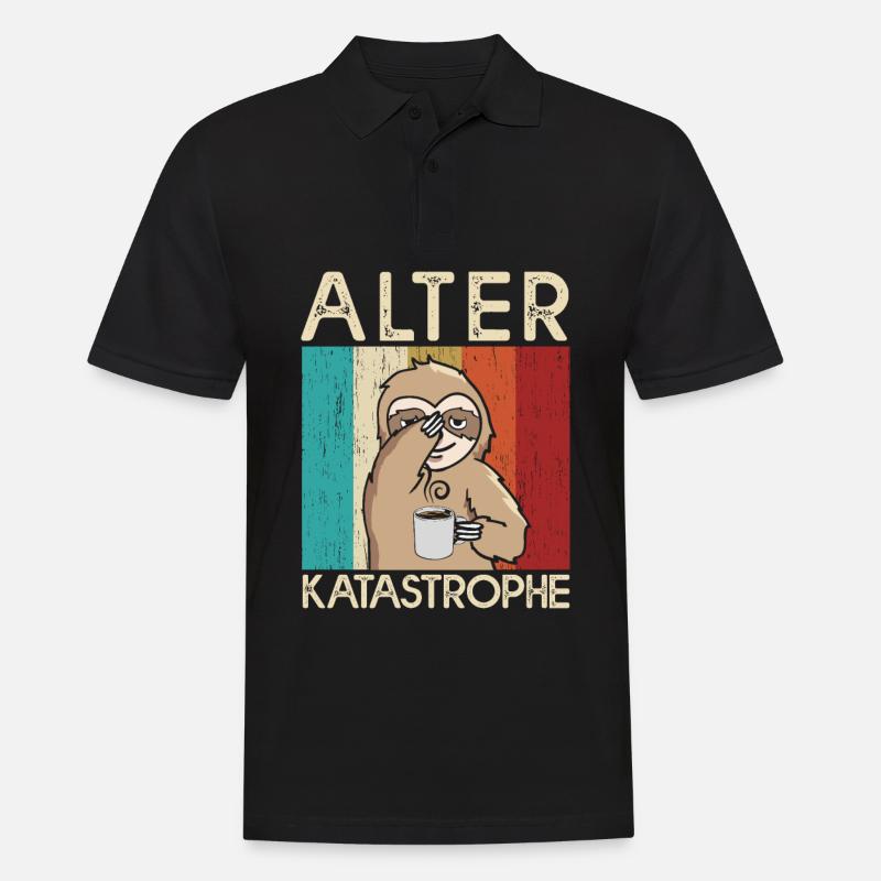 Alter Katastrophe Faultier Facepalm Mitarbeiter - Männer Poloshirt - Schwarz