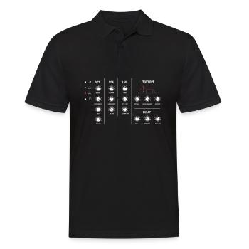 Synthétiseur rétro Analogique Synth Boutons DJ Studio - Polo Homme - noir - Devant - Kai (181cm)