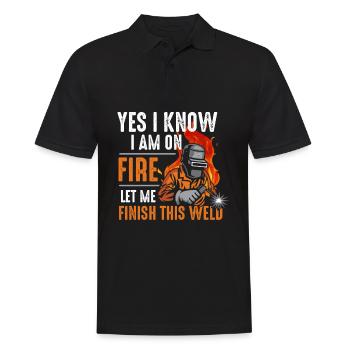Yes I know I Am On Fire Let Me Finish This Weld - Men's Polo Shirt - black - Front - Kai (181cm)
