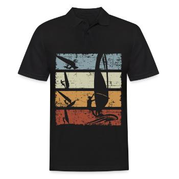Windsurf Surfer Retro Vintage - Men's Polo Shirt - black - Front - Kai (181cm)