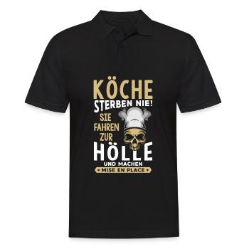 Köche sterben nie Sie fahren zur Hölle Meisterkoch - Männer Poloshirt - Schwarz - Vorne - Kai (181cm)