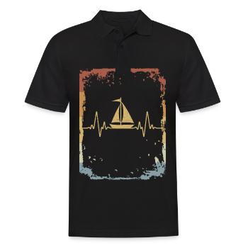 Vintage Heartbeat Sailboat - Polo Homme - noir - Devant - Kai (181cm)
