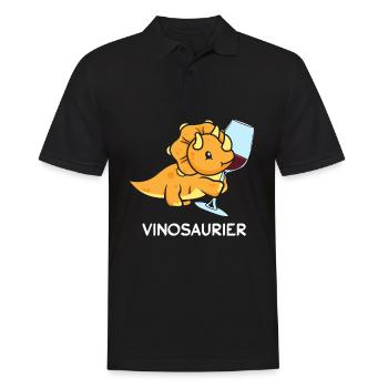 Vinodino Vinosaur Vinosaurus Rex Wine Vino - Men's Polo Shirt - black - Front - Kai (181cm)
