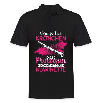 Vergiss Das Krönchen Prinzessin Klarinette - Männer Poloshirt - Schwarz - Vorne - Kai (181cm)