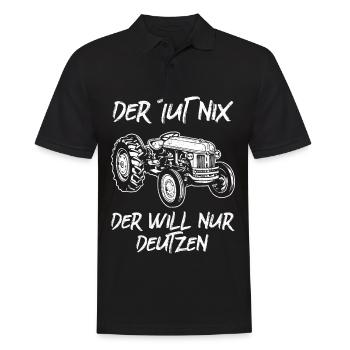 Der tut nix der will nur Deutzen Oldtimer Traktor - Männer Poloshirt - Schwarz - Vorne - Kai (181cm)