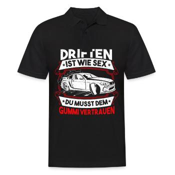 Driften Ist Wie Sex Gummi Vertrauen Tuning Auto - Männer Poloshirt - Schwarz - Vorne - Kai (181cm)