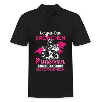 Vergiss Das Krönchen Prinzessin Trägt Motorradhelm - Männer Poloshirt - Schwarz - Vorne - Kai (181cm)