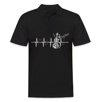 Violin Notes Musical Instrument Violin Heartbeat - Polo Homme - noir - Devant - Kai (181cm)
