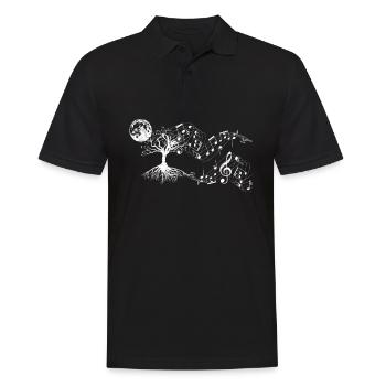 Tree Moon Musical Notes Music Note Music Lover - Polo Homme - noir - Devant - Kai (181cm)