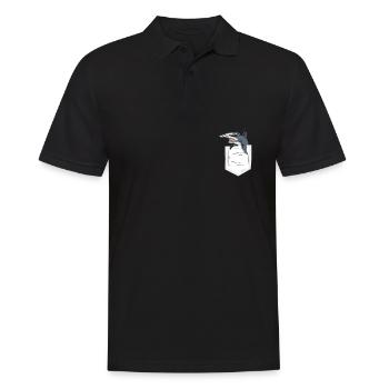Hammerhead Shark Pocket Shark Lover Cute Shark - Men's Polo Shirt - black - Front - Kai (181cm)