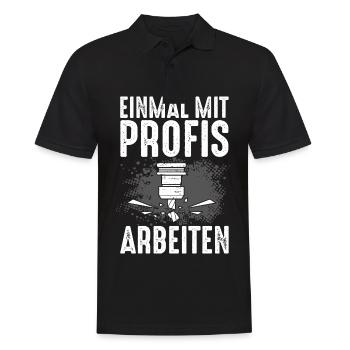 Einmal Mit Profis Arbeiten Fräser Zerspaner - Männer Poloshirt - Schwarz - Vorne - Kai (181cm)