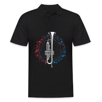Trumpet Instrument Musical Note Circular Music - Men's Polo Shirt - black - Front - Kai (181cm)